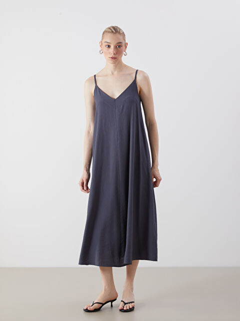 LCW Vision V Yaka Dokulu A Kesim Elbise - S5QC35Z8-CS6