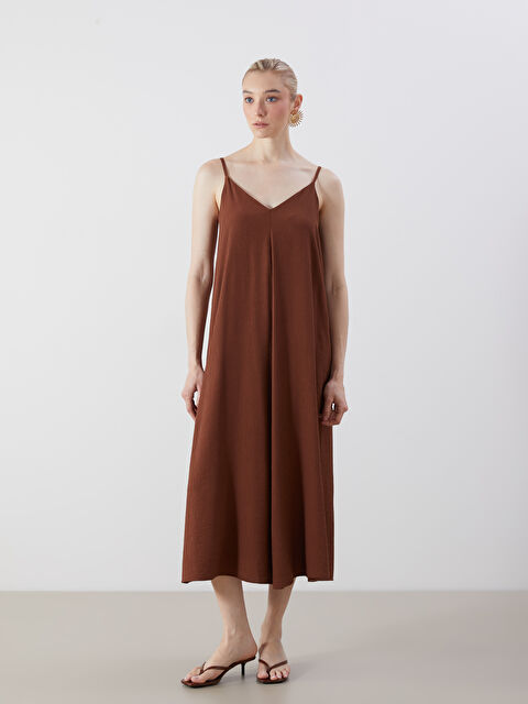 LCW Vision V Yaka Dokulu A Kesim Elbise - S5QC35Z8-CT9