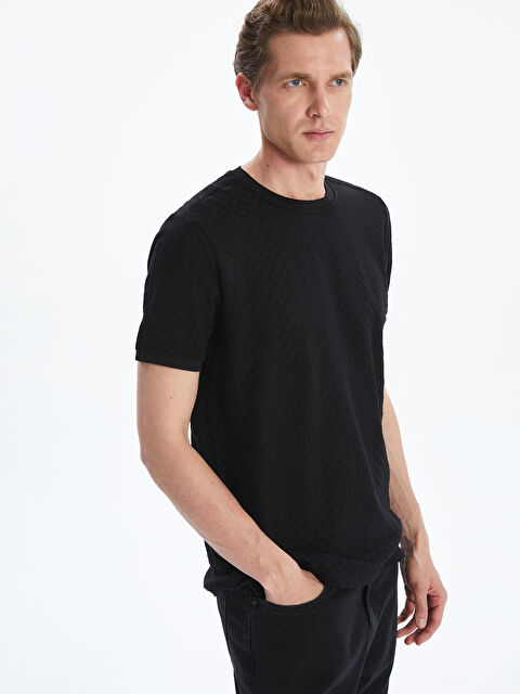 LCWAIKIKI Classic Bisiklet Yaka Merserize Baskılı Erkek Tişört - S5QD05Z8-CVL