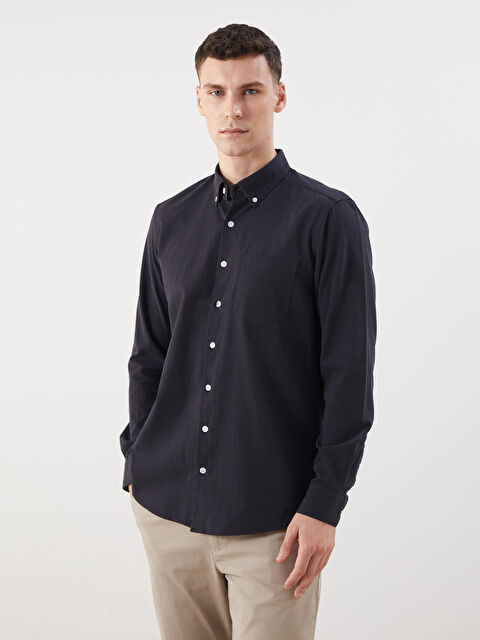 LCWAIKIKI Classic Regular Fit Uzun Kollu Poplin Erkek Gömlek - S5QD47Z8-HGG