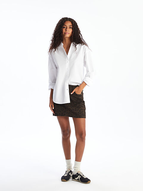 XSIDE Dar Fit Leopar Desenli Mini Jean Etek - S5QD49Z8-CT9