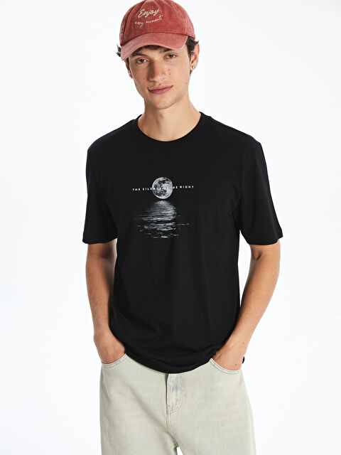 XSIDE Bisiklet Yaka Baskılı Penye Erkek Tişört - S5QD53Z8-CVL