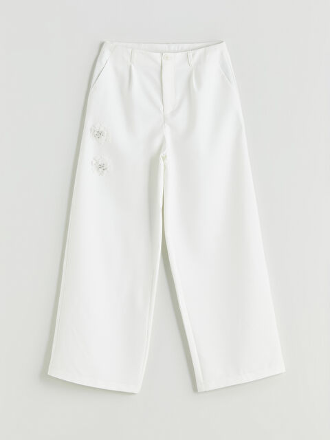 LCW Kids Wideleg Çiçekli Kız Çocuk Pantolon - S5QE19Z4-Q6K