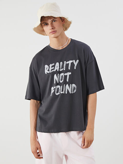 XSIDE Bisiklet Yaka Baskılı Penye Erkek Tişört - S5QE30Z8-VX9