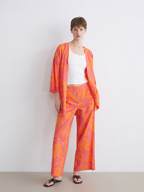 LCWAIKIKI Classic Beli Lastikli Desenli Kadın Pantolon - S5QE88Z8-LT4