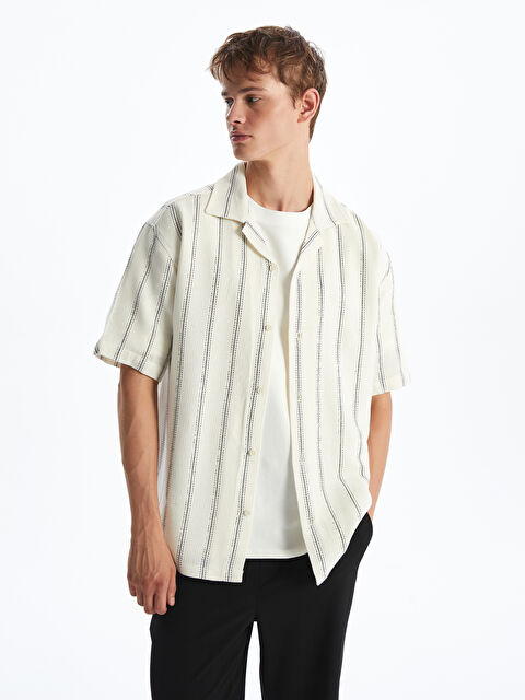 XSIDE Regular Fit Resort Yaka Kısa Kollu Erkek Gömlek - S5QF32Z8-LEG