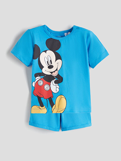 LCW baby Mickey Mouse Baskılı Erkek Bebek Tişört ve Şort 2'li - S5QF61Z1-H0U