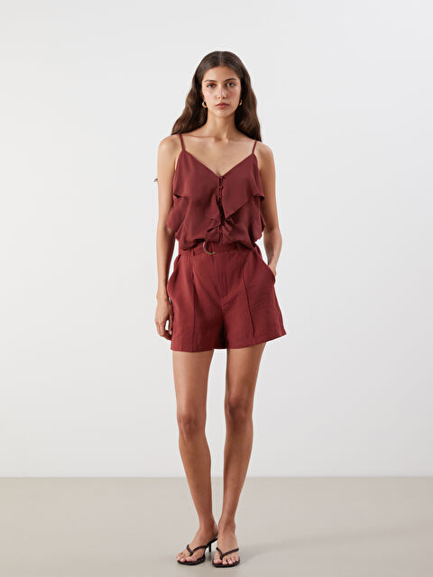 LCW Vision Beli Kemerli Modal Karışımlı Kadın Şort - S5QF84Z8-HQT