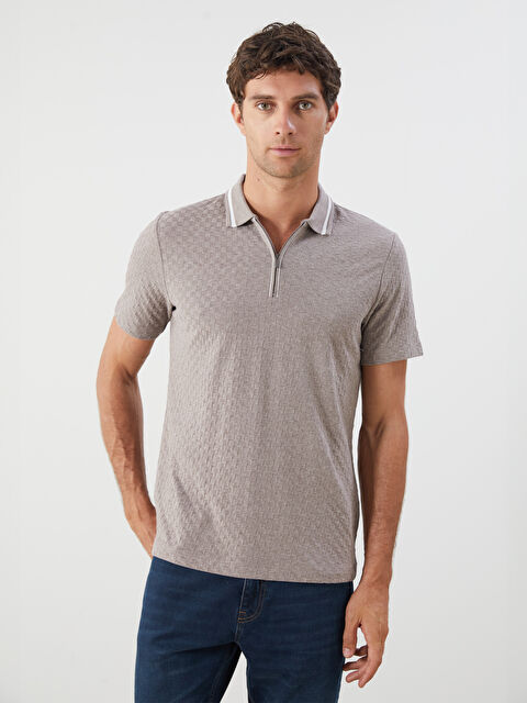 LCWAIKIKI Classic Polo Yaka Merserize Görünümlü Erkek Tişört - S5QG25Z8-CUU