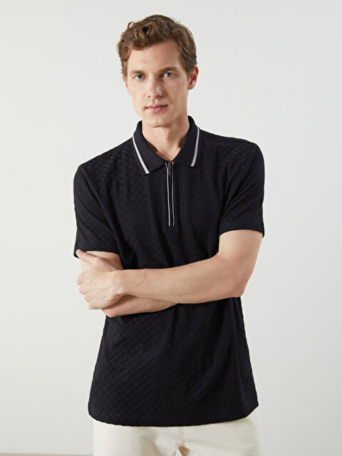 LCWAIKIKI Classic Polo Yaka Merserize Görünümlü Erkek Tişört - S5QG25Z8-CVL