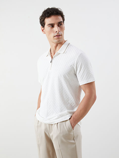 LCWAIKIKI Classic Polo Yaka Merserize Görünümlü Erkek Tişört - S5QG25Z8-Q6K