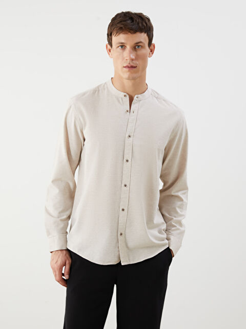 LCW Vision Relaxed Fit Hakim Yaka Uzun Kollu Erkek Gömlek - S5QG61Z8-V41