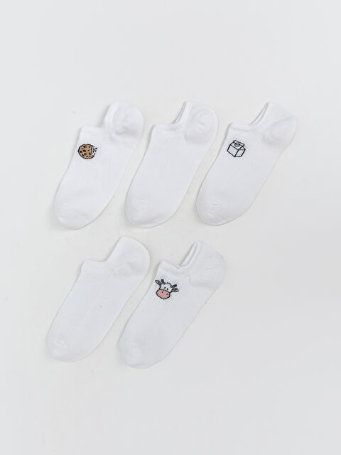 LCW DREAM Baskılı Kadın Sneaker Çorap 5'li - S5QH59Z8-FDU