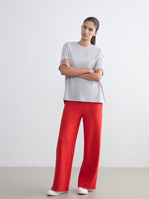 LCWAIKIKI Classic Beli Lastikli Kadın Pantolon - S5QH90Z8-GRQ