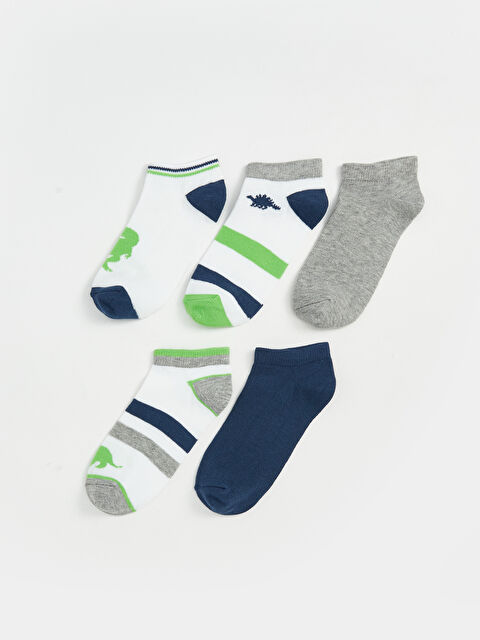 LCW Kids Desenli Erkek Çocuk Patik Çorap 5'li - S5QI22Z4-K00