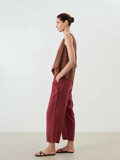 LCWAIKIKI Classic Beli Lastikli Modal Karışımlı Kadın Pantolon - S5QI36Z8-HRU