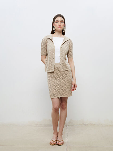 Soulife Beli Lastikli Ajurlu Mini Triko Etek - S5QI45Z8-D6H