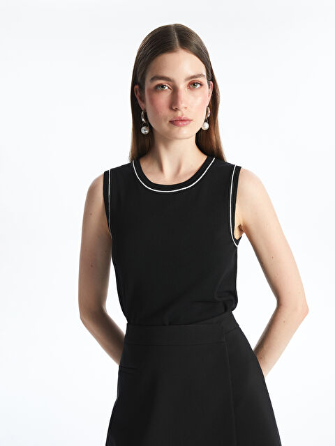 LCWAIKIKI Classic Bisiklet Yaka Kadın Triko Atlet - S5QI54Z8-CVL