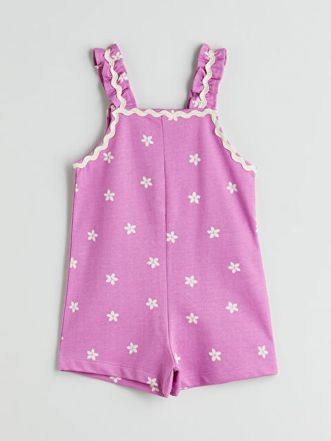 LCW Kids Kare Yaka Çiçekli Kız Çocuk Tulum - S5QI61Z1-QZ4