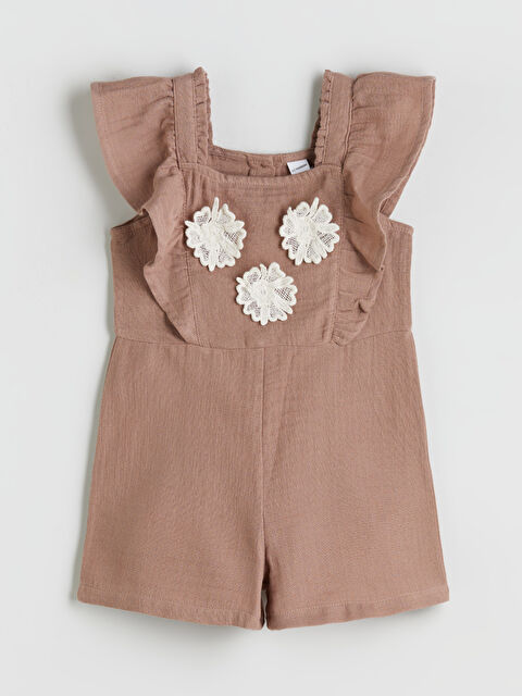 LCW Kids Kare Yaka Kız Çocuk Salopet - S5QI70Z1-H5D