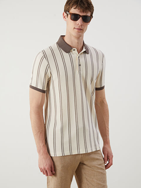 LCW Vision Polo Yaka Çizgili Erkek Tişört - S5QI75Z8-LFY