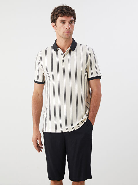 LCW Vision Polo Yaka Çizgili Erkek Tişört - S5QI75Z8-LEG