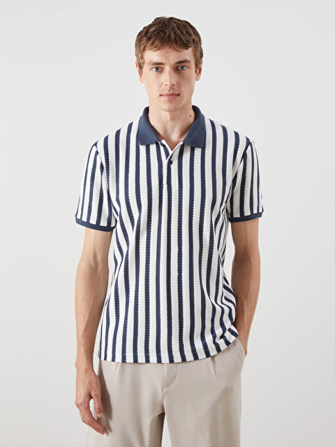 LCW Vision Polo Yaka Çizgili Erkek Tişört - S5QI76Z8-LGS