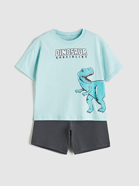 LCW Kids Baskılı Erkek Çocuk Tişört ve Şort 2'li - S5QI97Z1-FUZ