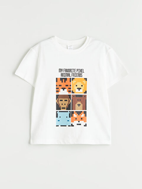 LCW Kids Bisiklet Yaka Baskılı Erkek Çocuk Tişört - S5QJ21Z1-R9J