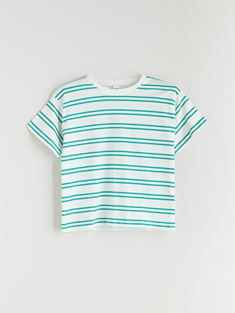 LCW Kids Bisiklet Yaka Çizgili Erkek Çocuk Tişört - S5QJ22Z1-LFT