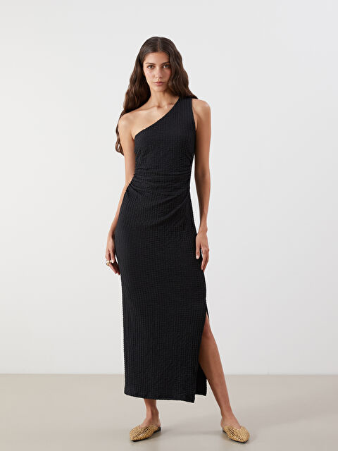 LCW Vision Tek Omuz Büzgülü Elbise - S5QJ23Z8-CVL