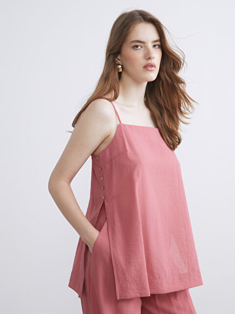 LCW Vision Kare Yaka Dokulu Bluz - S5QJ60Z8-GRU