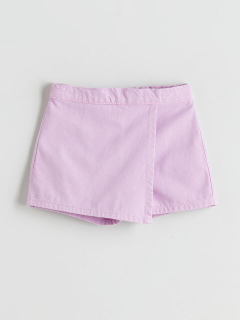 LCW Kids Basic Kız Çocuk Denim Görünümlü Şort Etek - S5QJ86Z1-FGL