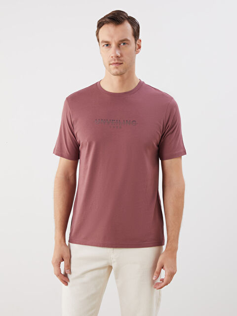 LCWAIKIKI Classic Bisiklet Yaka Baskılı Penye Erkek Tişört - S5QK99Z8-H8W