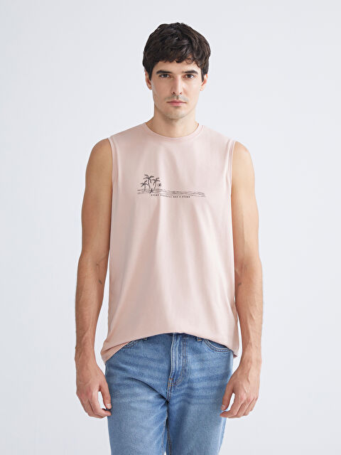 LCWAIKIKI Classic Bisiklet Yaka Baskılı Erkek Kolsuz Tişört - S5QL00Z8-YVT