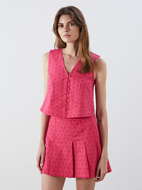 Natuvera V Yaka Ajurlu Kadın Yelek - S5QL04Z8-VGF