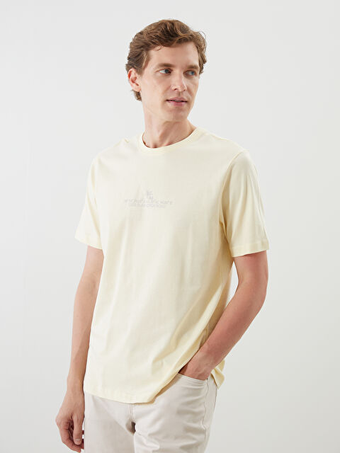 LCWAIKIKI Classic Bisiklet Yaka Baskılı Penye Erkek Tişört - S5QL05Z8-FRG