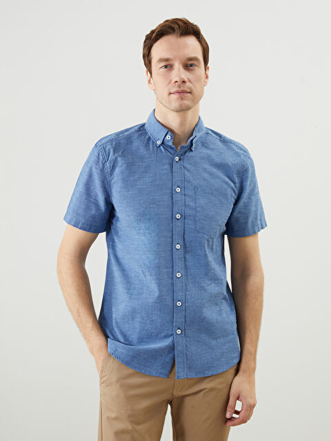 LCWAIKIKI Classic Regular Fit Linen Blend Men's Shirt	
 - S61850Z8-CS6