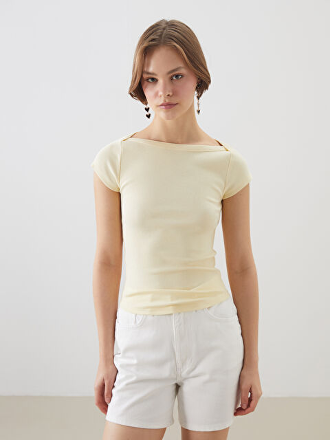 XSIDE Kayık Yaka Kadın Tişört - S5QL24Z8-CRK