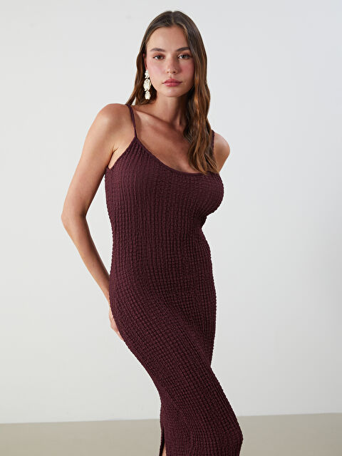 LCW Vision U Yaka Askılı Dokulu Elbise - S5QL41Z8-HQT