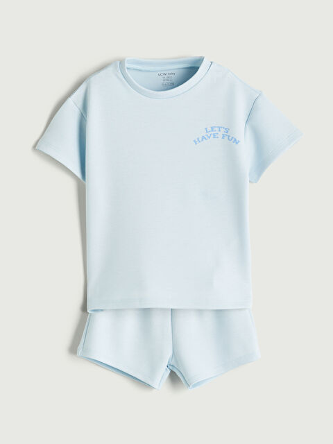 LCW baby Baskılı Erkek Bebek Tişört ve Şort 2'li Takım - S5QL46Z1-QVV