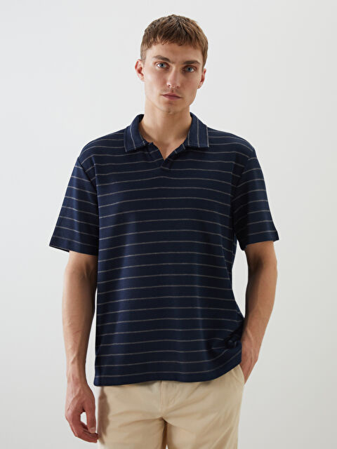LCW Vision Polo Yaka Çizgili Erkek Tişört - S5QL80Z8-LGS