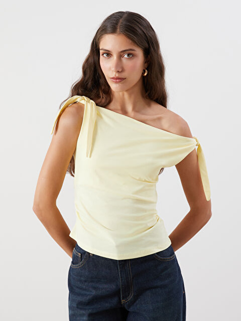 LCW Vision Dökümlü Yaka Büzgülü Bluz - S5QL84Z8-FSW