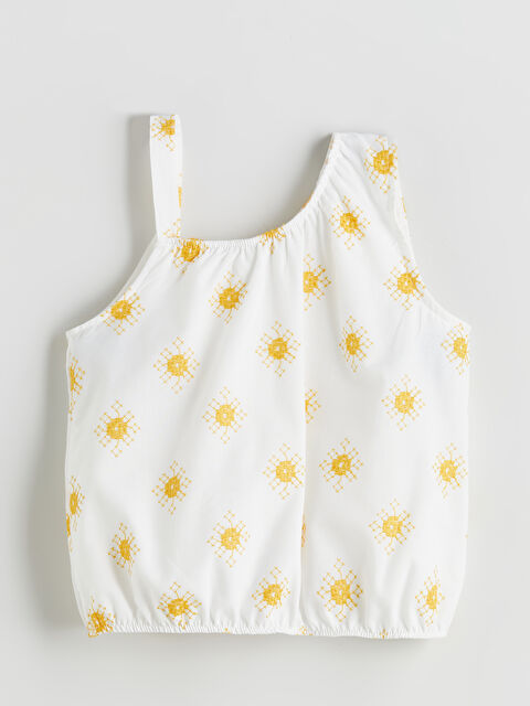 LCW Kids Nakışlı Kız Çocuk Crop Bluz - S5QM30Z4-R9J