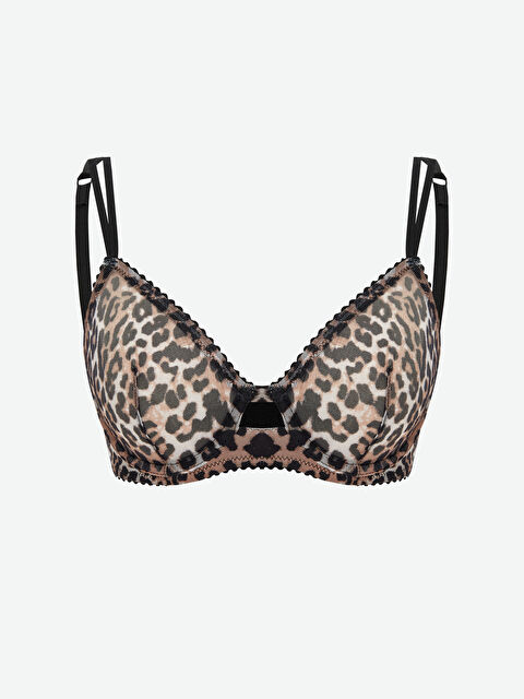 LCW DREAM Balenli Dolgusuz Leopar Desenli Fantezi Tişört Sütyen - S5QM48Z8-LQY