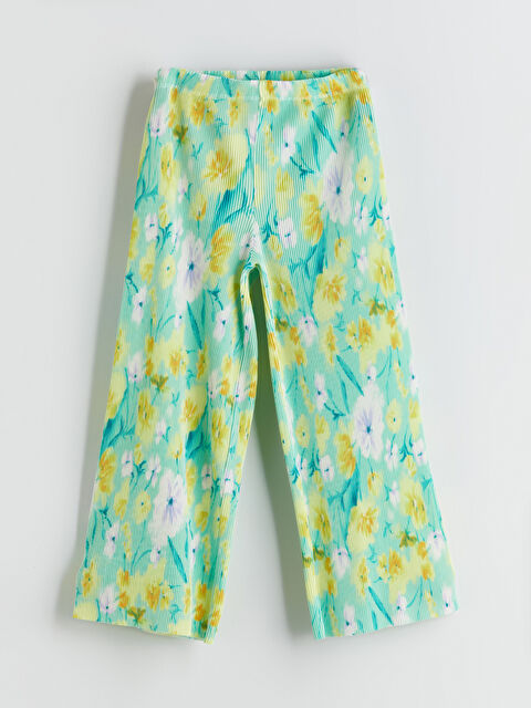 LCW Kids Beli Lastikli Çiçekli İspanyol Paça Kız Çocuk Tayt - S5QM80Z4-LRR