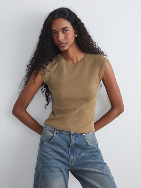 LCW Vision Bisiklet Yaka Kadın Tişört - S5QM92Z8-H7F