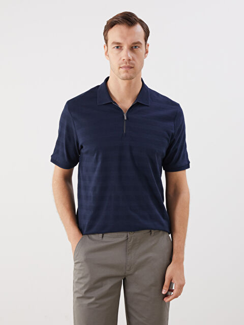 LCWAIKIKI Classic Polo Yaka Çizgili Erkek Tişört - S5QM94Z8-DWP