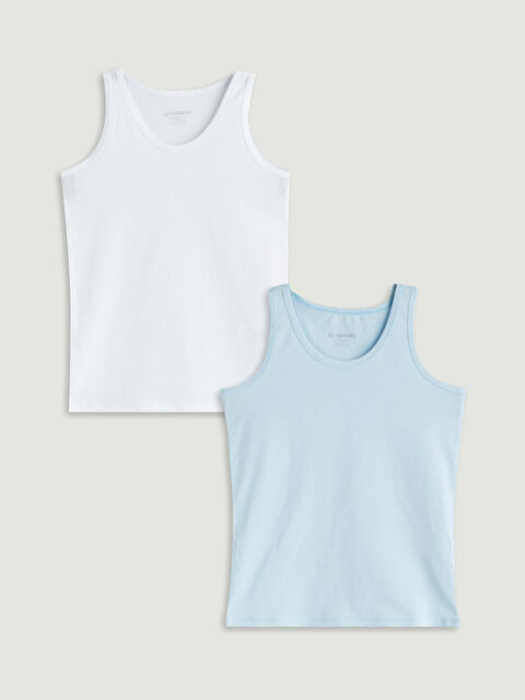 LCW Kids Bisiklet Yaka Basic Erkek Çocuk Atlet 2'li - S5QN26Z1-CU5