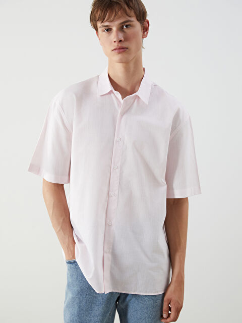 XSIDE Rahat Kalıp Kısa Kollu Poplin Erkek Gömlek - S5QN86Z8-QVP